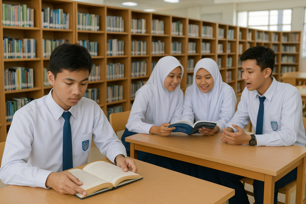 Ruang pustaka SMA Al azhar insan cendikia